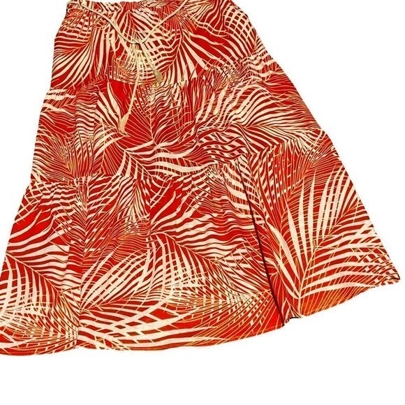 Panama Jack - 2 piece Mid waist Top and Skirt. Size/ XLG Color: Orange Print - Picture 6 of 9